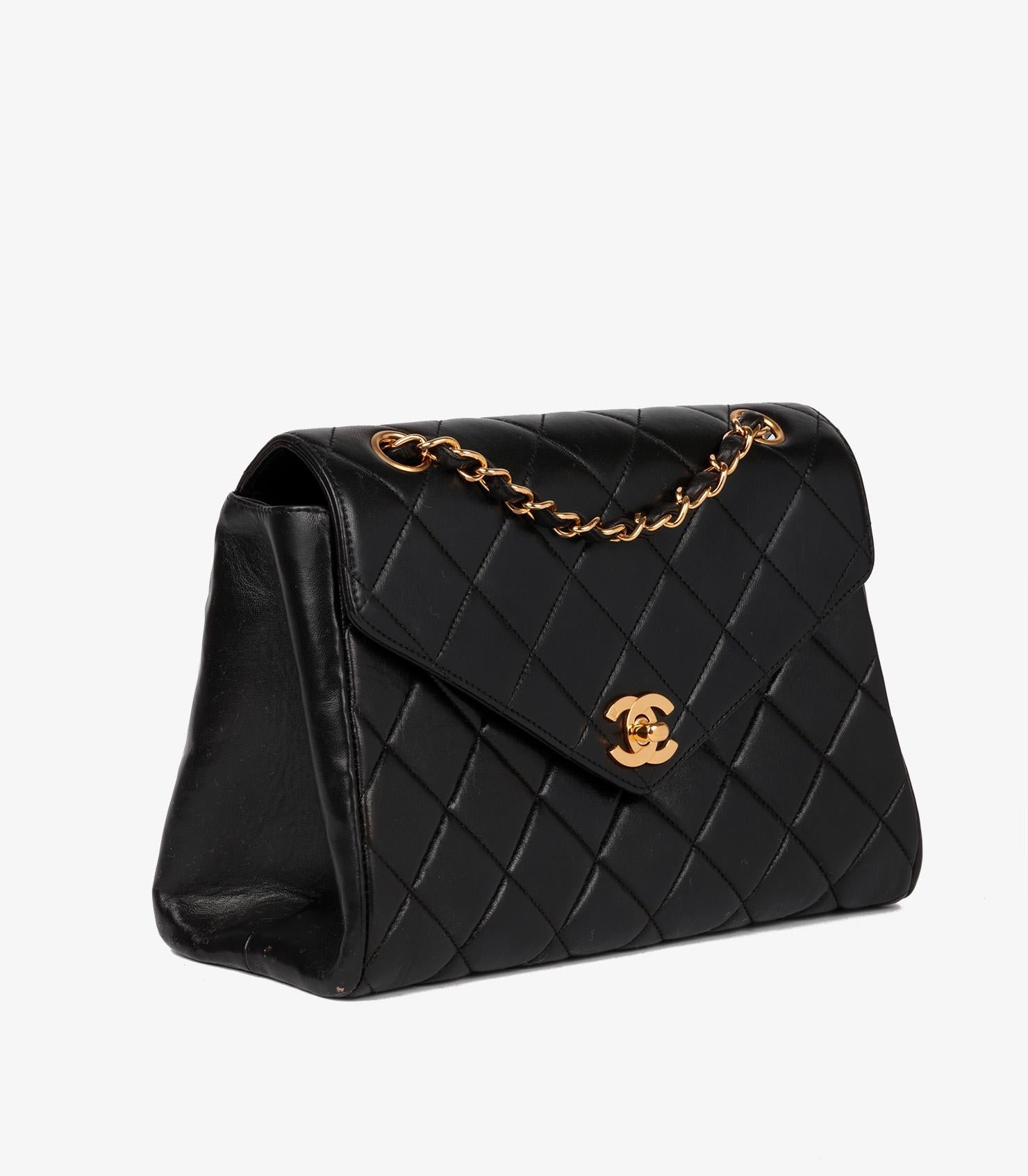 Chanel Black Quilted Lambskin Vintage Medium Envelope Classic Single Flap Bag

Brand- Chanel
Model- Medium Envelope Classic Single Flap Bag
Product Type- Crossbody, Shoulder
Serial Number- 37*****
Age- Circa 1994
Accompanied By- Chanel Dust Bag,