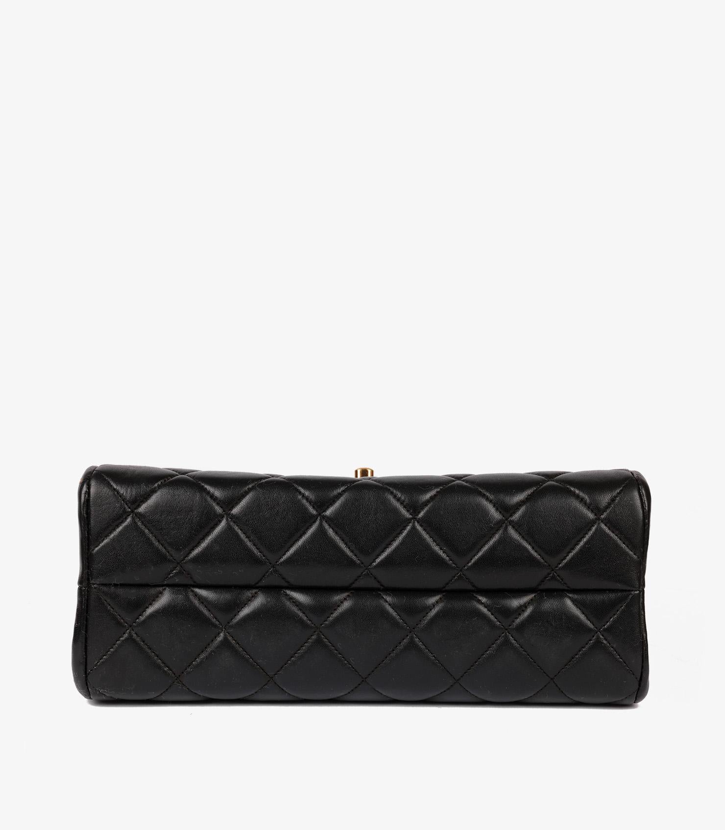 Chanel Black Quilted Lambskin Vintage Medium Envelope Classic Single Flap Bag 2