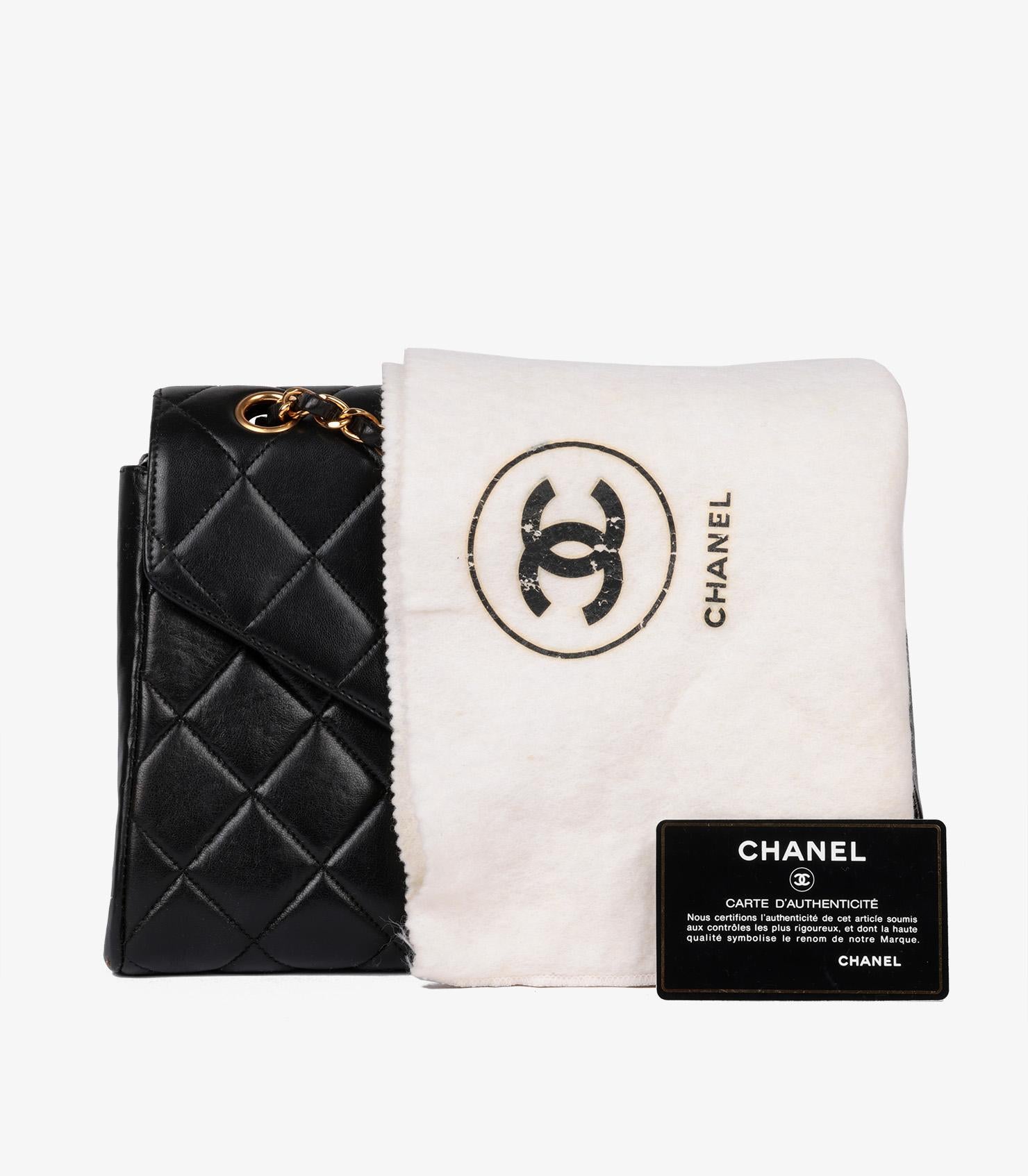 Chanel Black Quilted Lambskin Vintage Medium Envelope Classic Single Flap Bag 5