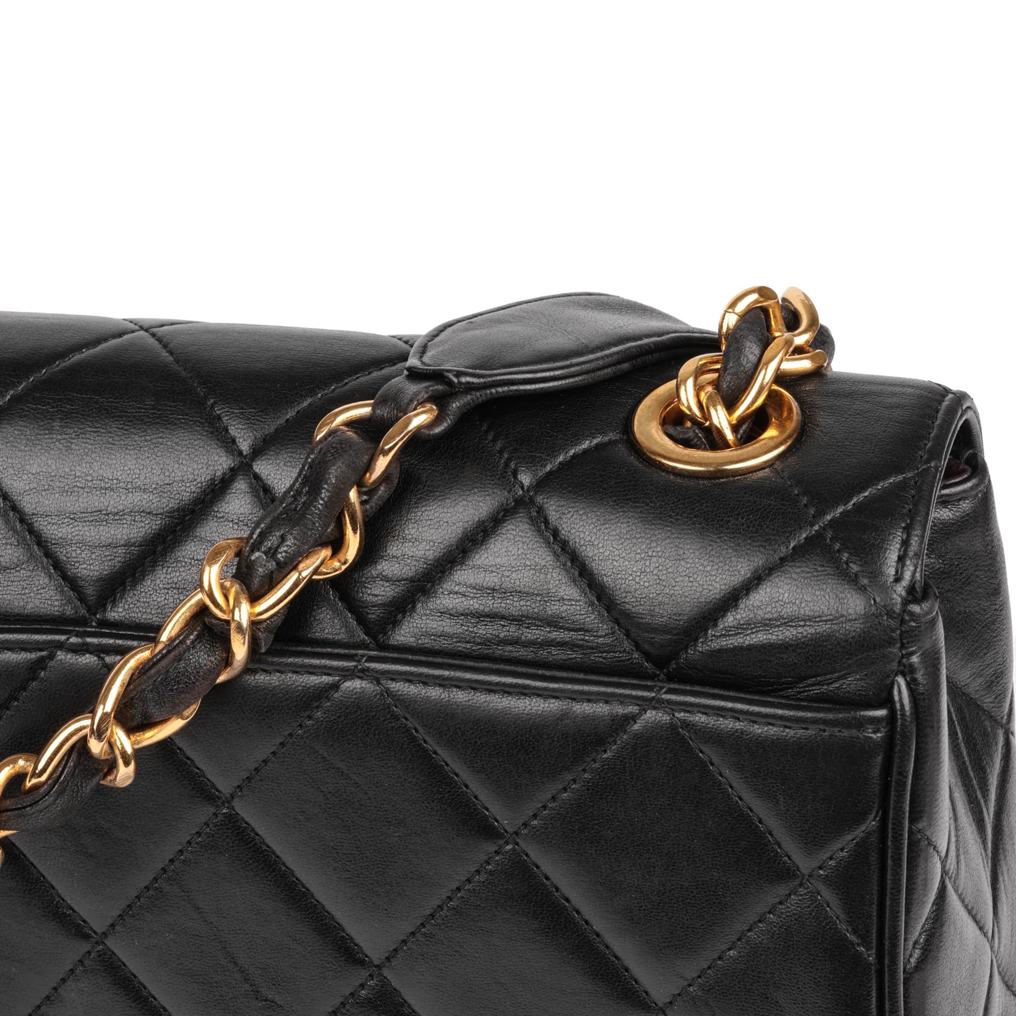 CHANEL Black Quilted Lambskin Vintage Medium XL Classic Single Flap Bag 4