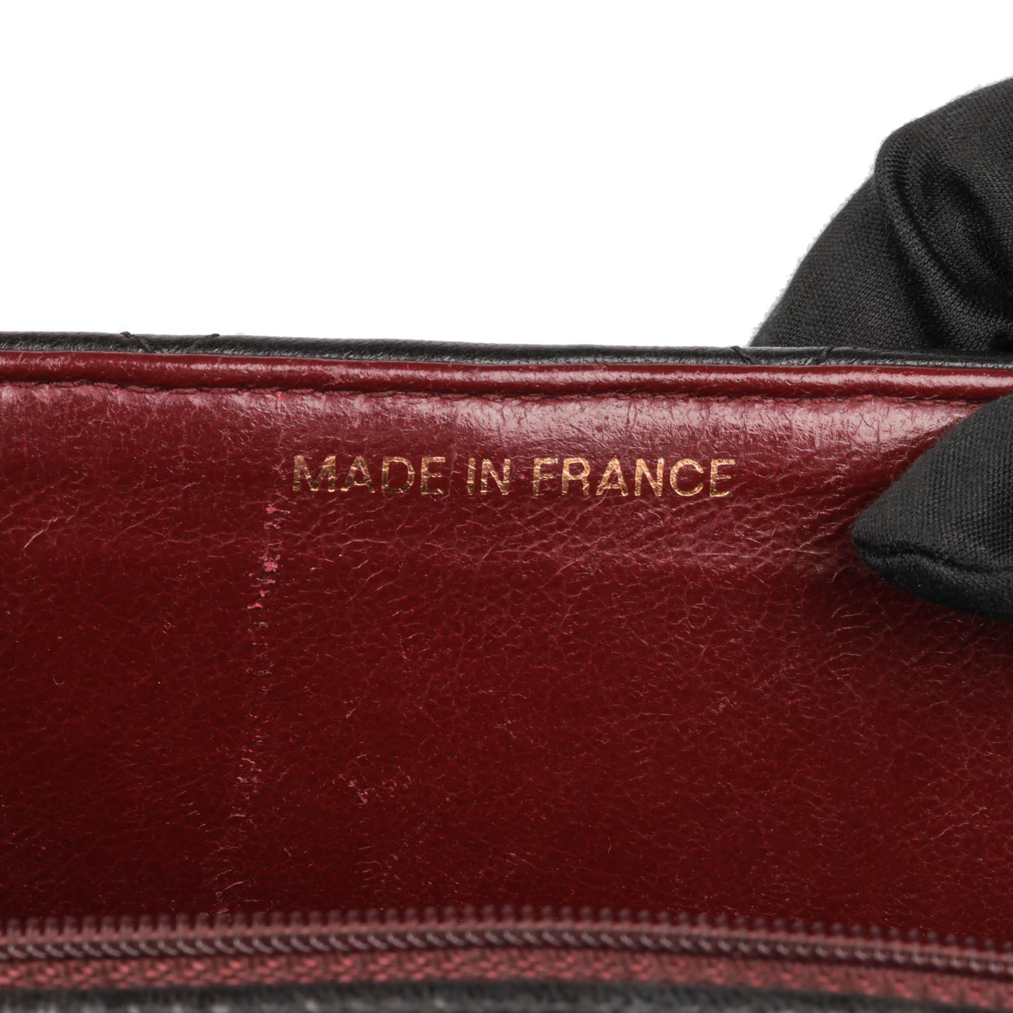 CHANEL Black Quilted Lambskin Vintage Medium XL Classic Single Flap Bag 5