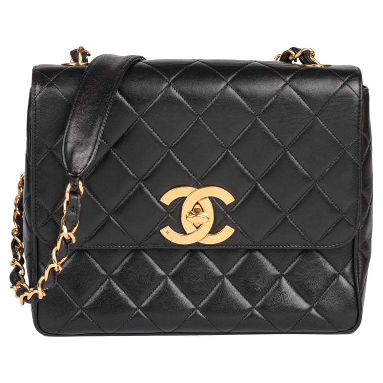 CHANEL Black Quilted Lambskin Vintage Medium XL Classic Single