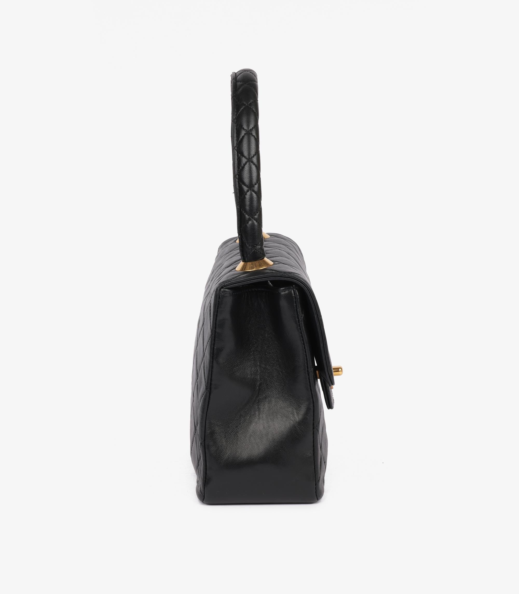 Women's Chanel Black Quilted Lambskin Vintage Mini Classic Kelly