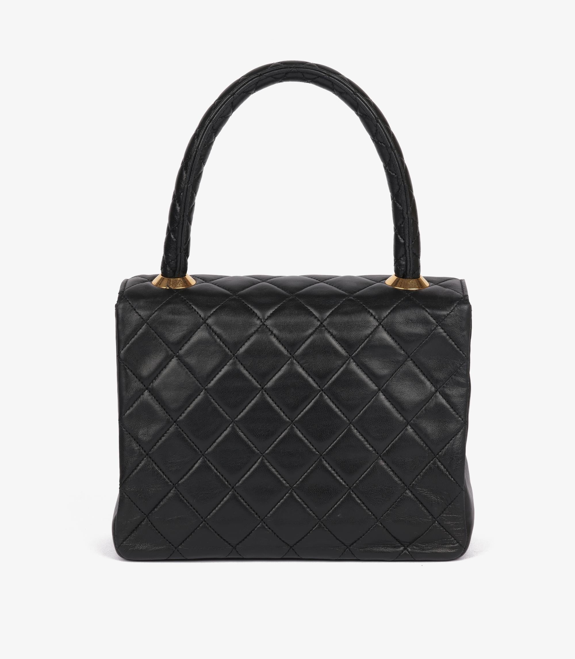 Chanel Black Quilted Lambskin Vintage Mini Classic Kelly 2