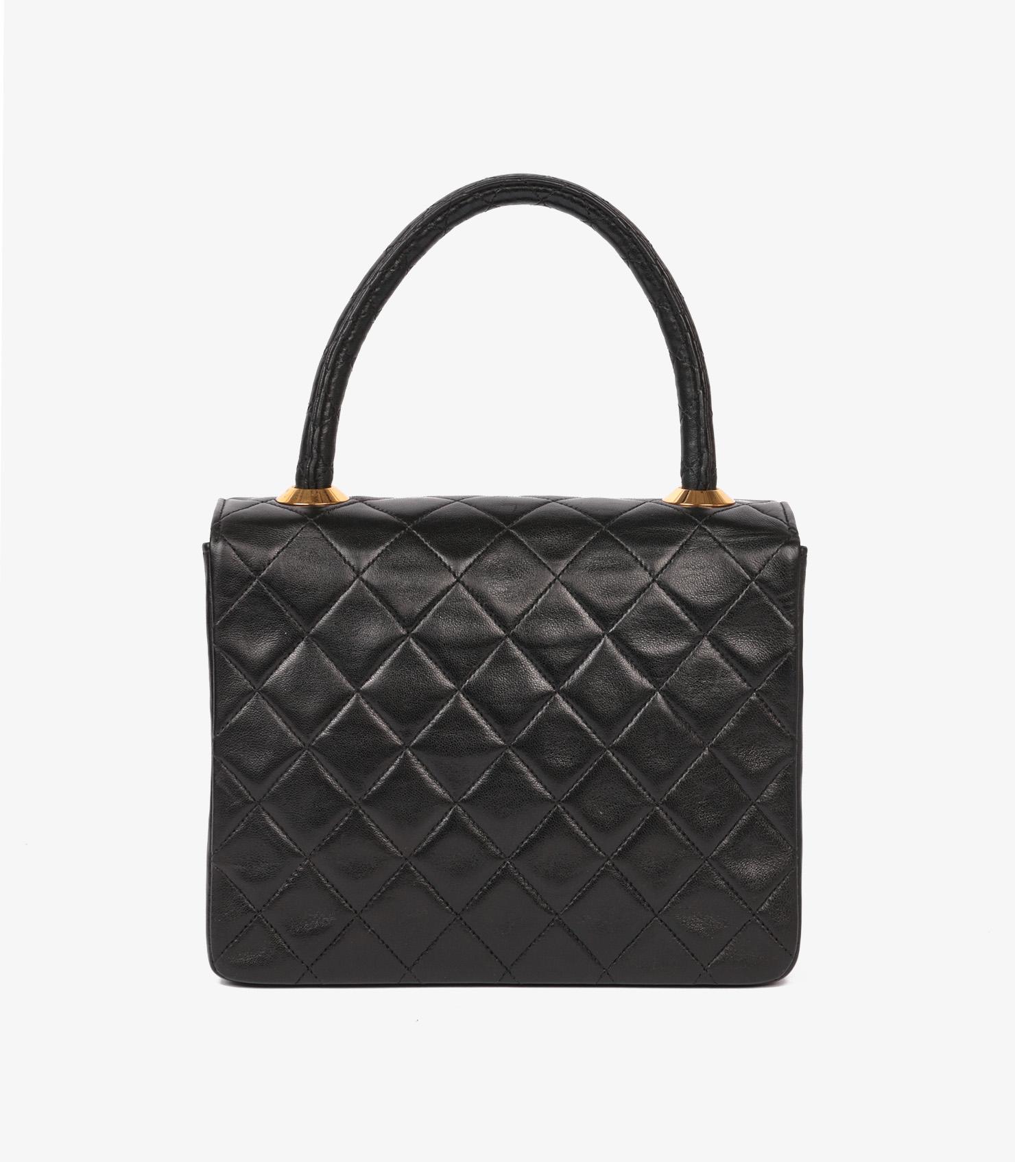 Chanel Black Quilted Lambskin Vintage Mini Classic Kelly 2