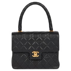 Chanel Black Quilted Lambskin Retro Mini Classic Kelly