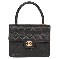 Chanel Black Quilted Lambskin Vintage Mini Classic Kelly