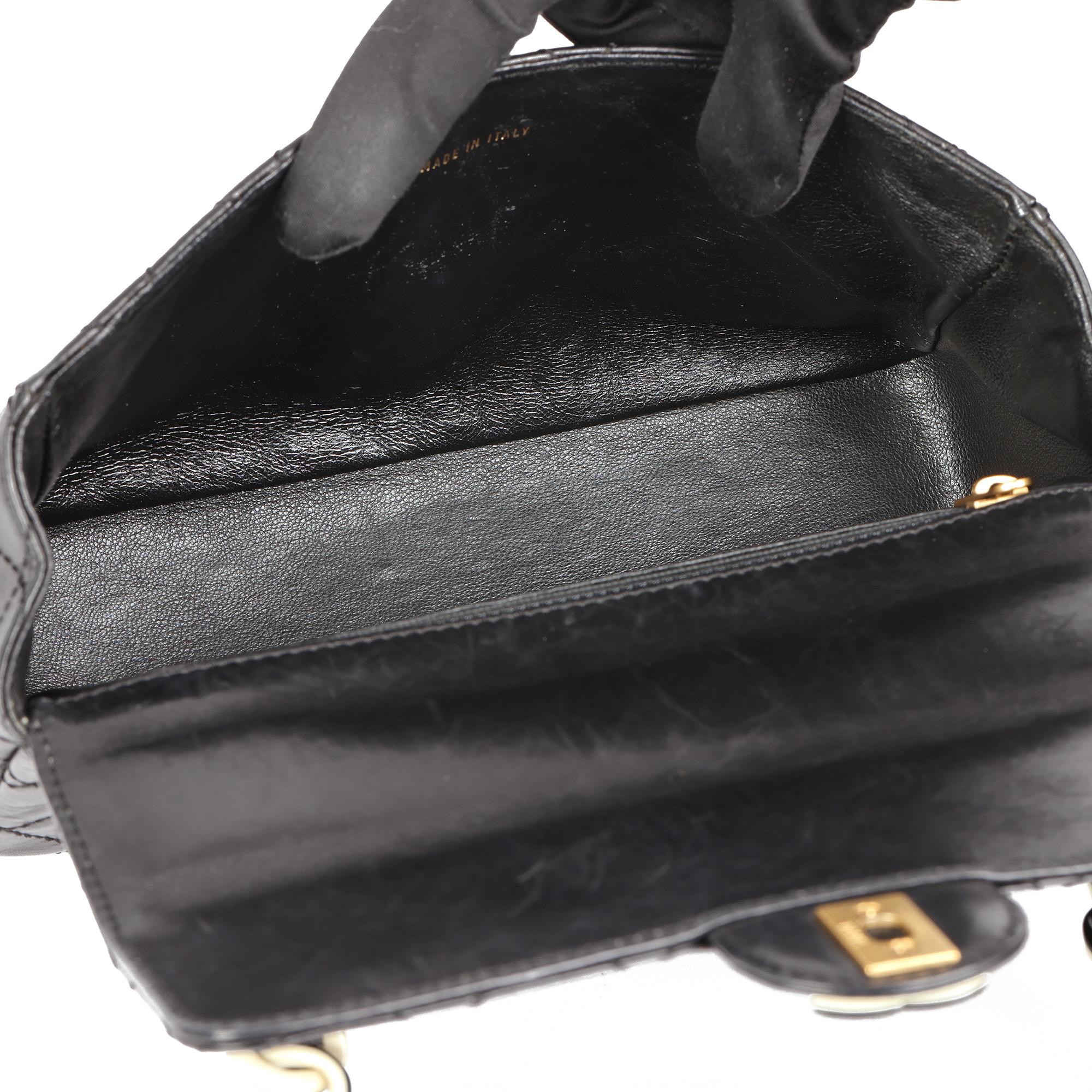 CHANEL Black Quilted Lambskin Vintage Mini Classic Single Flap Bag For Sale 7