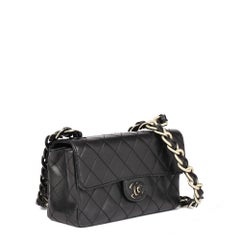 CHANEL Black Quilted Lambskin Vintage Mini Classic Single Flap Bag