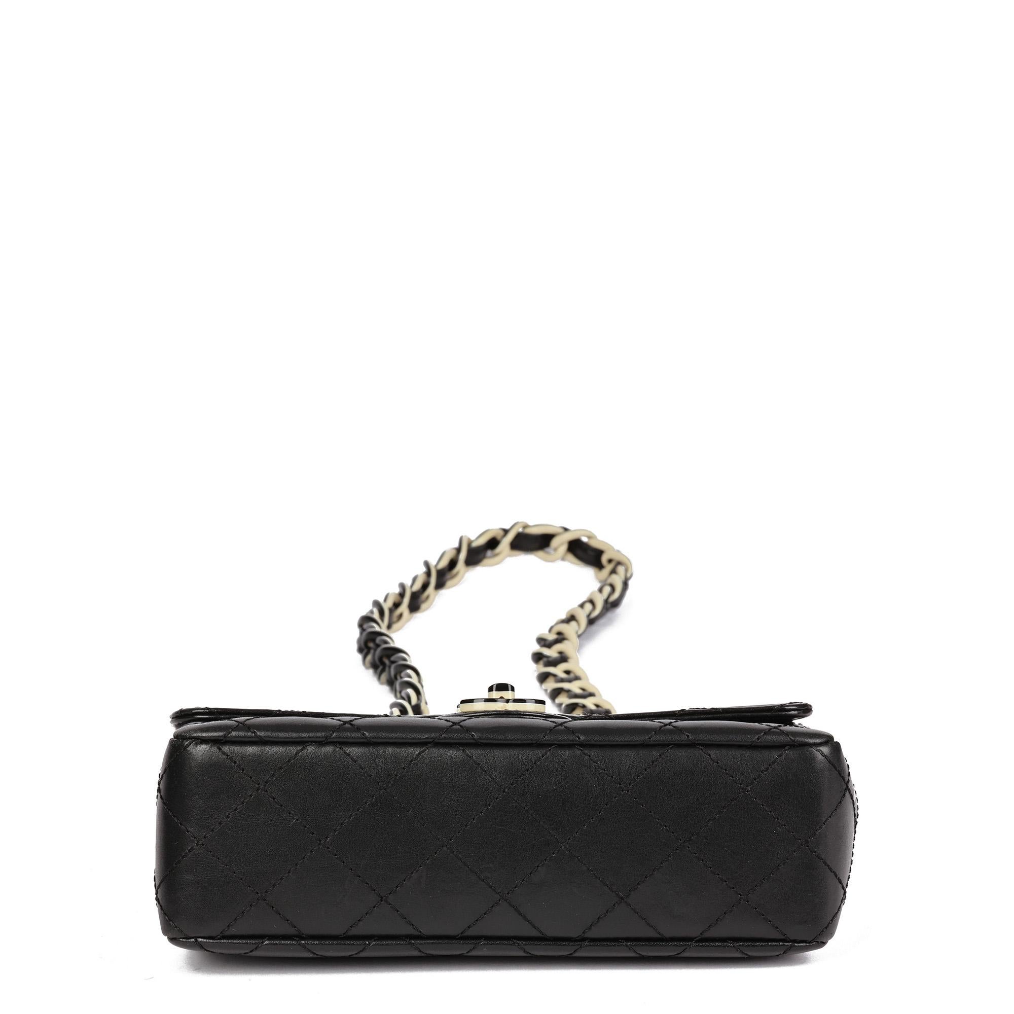 CHANEL Black Quilted Lambskin Vintage Mini Classic Single Flap Bag For Sale 2