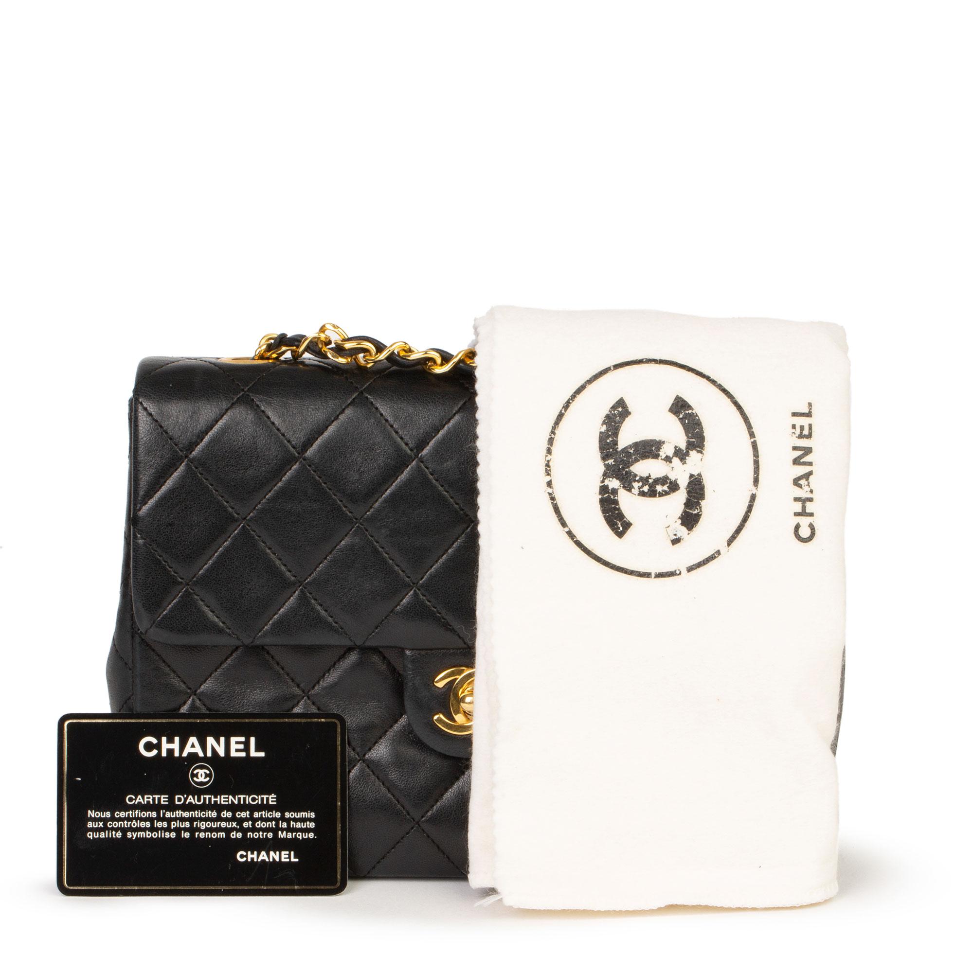 Chanel Black Quilted Lambskin Vintage Mini Flap Bag  7