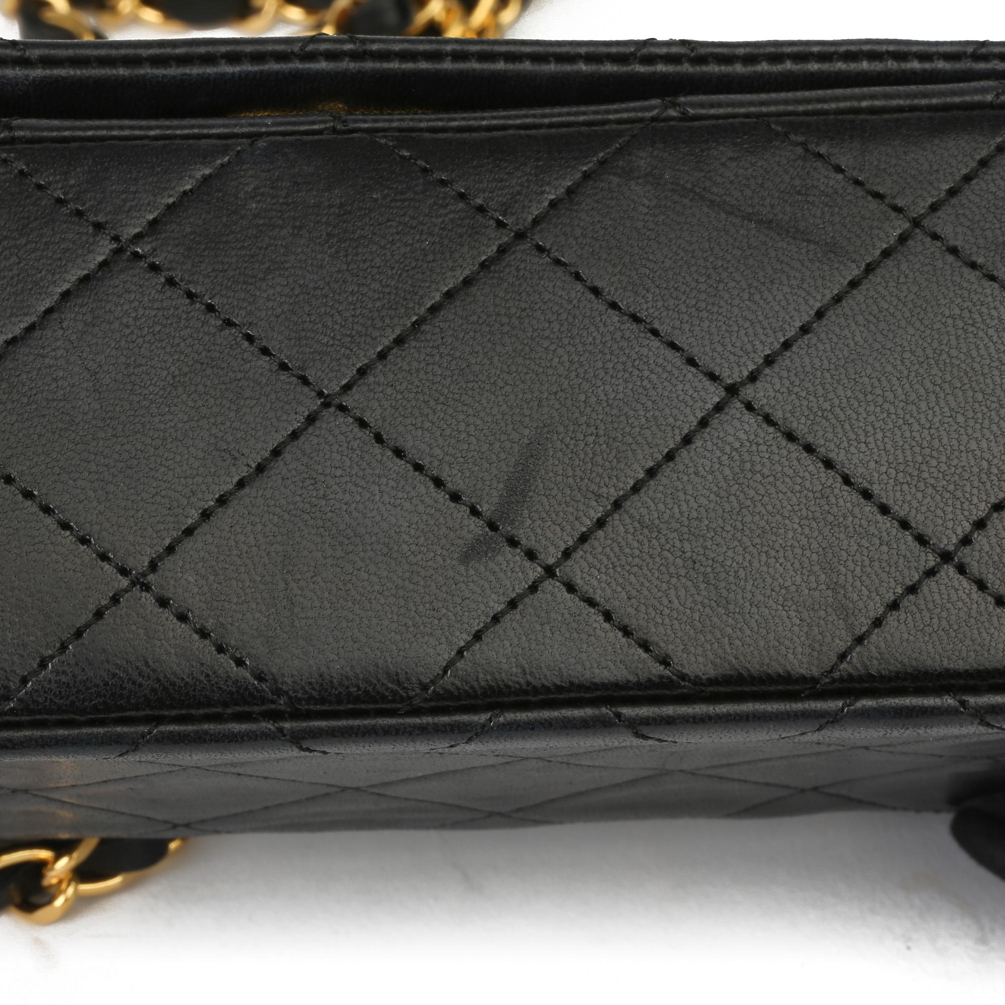 Chanel Black Quilted Lambskin Vintage Mini Flap Bag 10