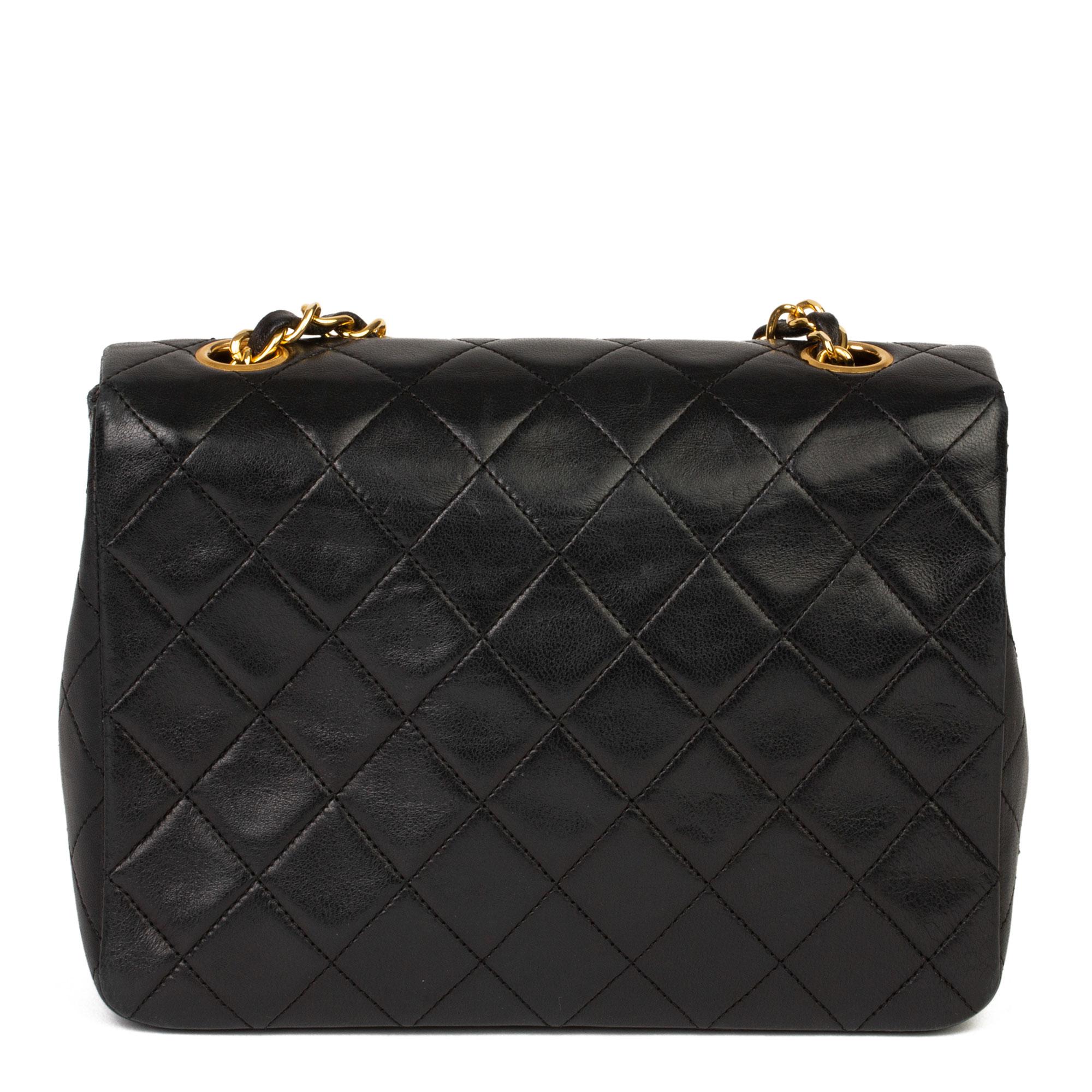 Women's Chanel Black Quilted Lambskin Vintage Mini Flap Bag 
