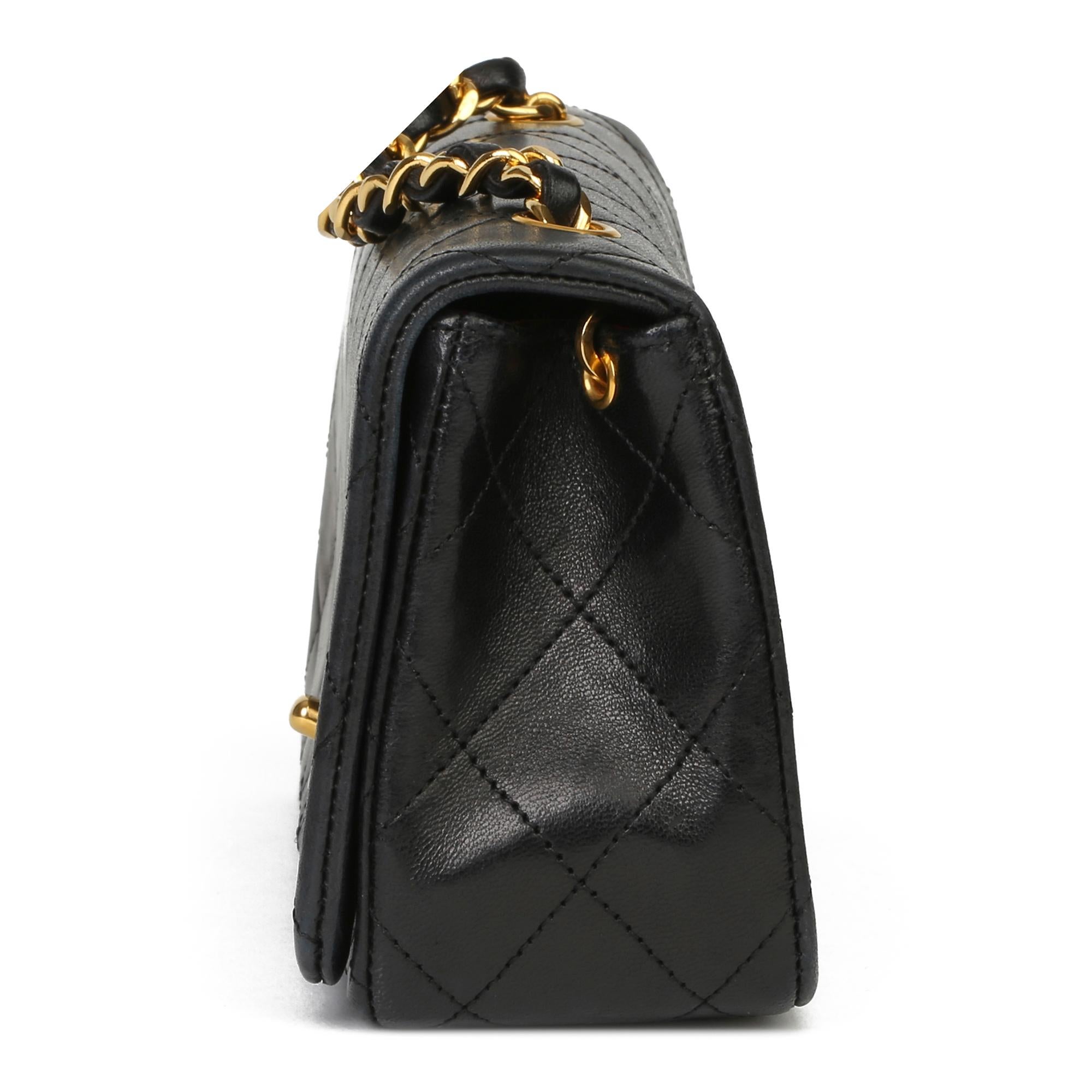 Women's Chanel Black Quilted Lambskin Vintage Mini Flap Bag