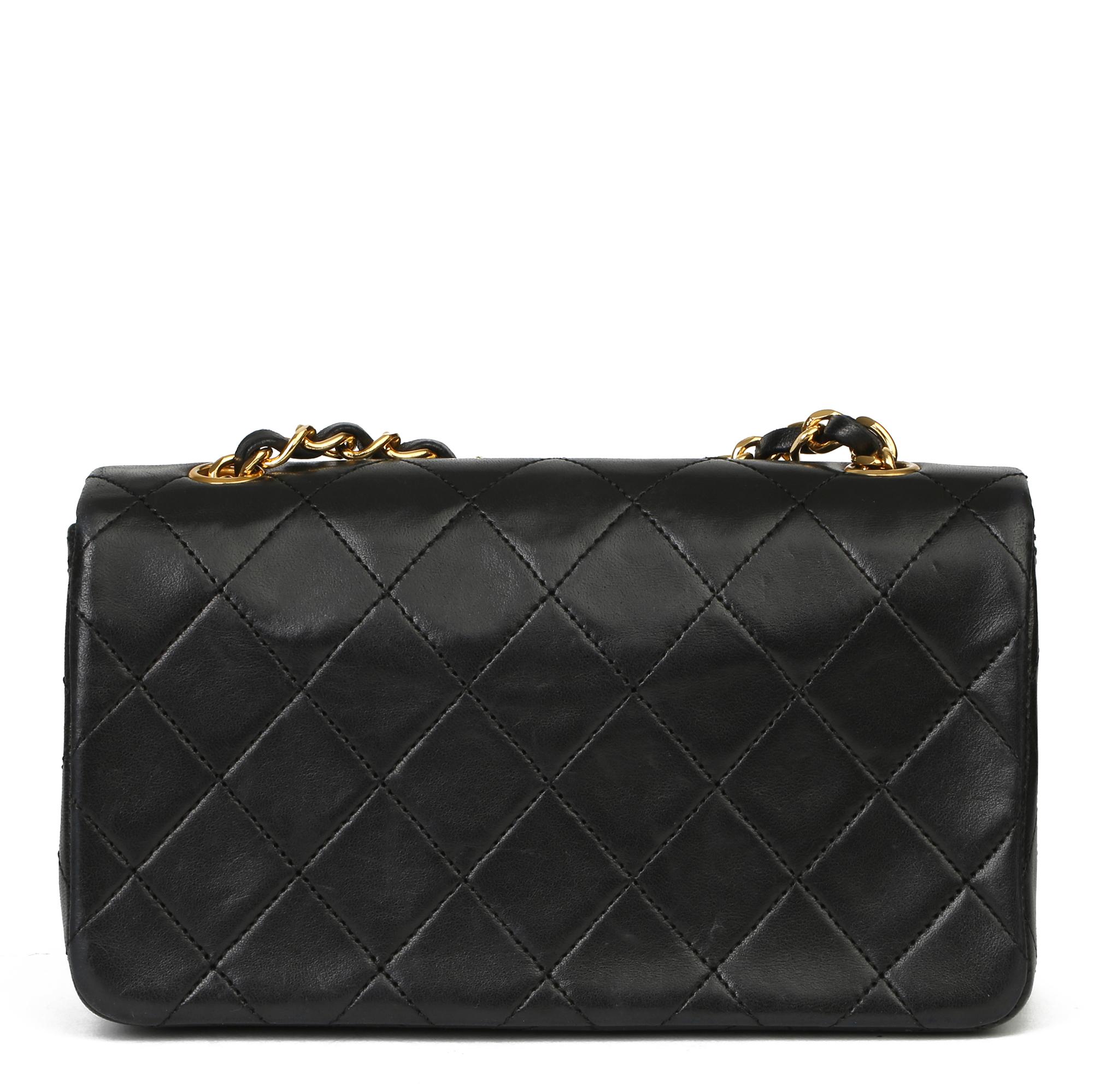 Chanel Black Quilted Lambskin Vintage Mini Flap Bag 1