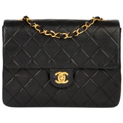 Chanel Black Quilted Lambskin Vintage Mini Flap Bag 
