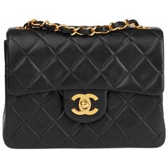 Chanel Black Quilted Lambskin Vintage Mini Flap Bag