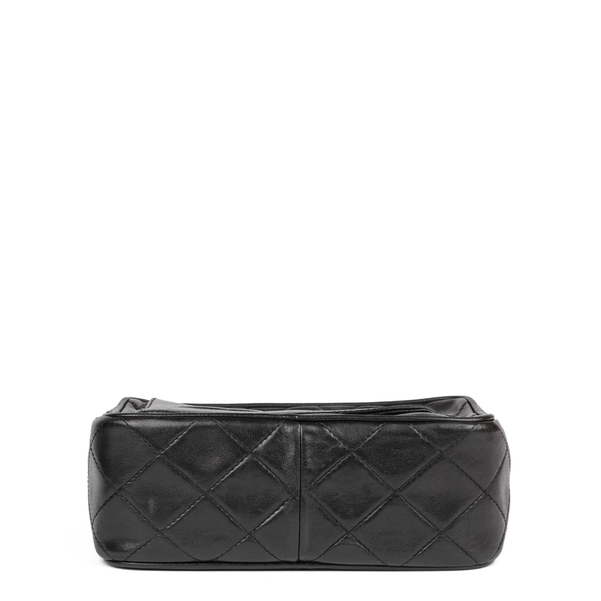 CHANEL Black Quilted Lambskin Vintage Mini Fringe Timeless Camera Bag 2