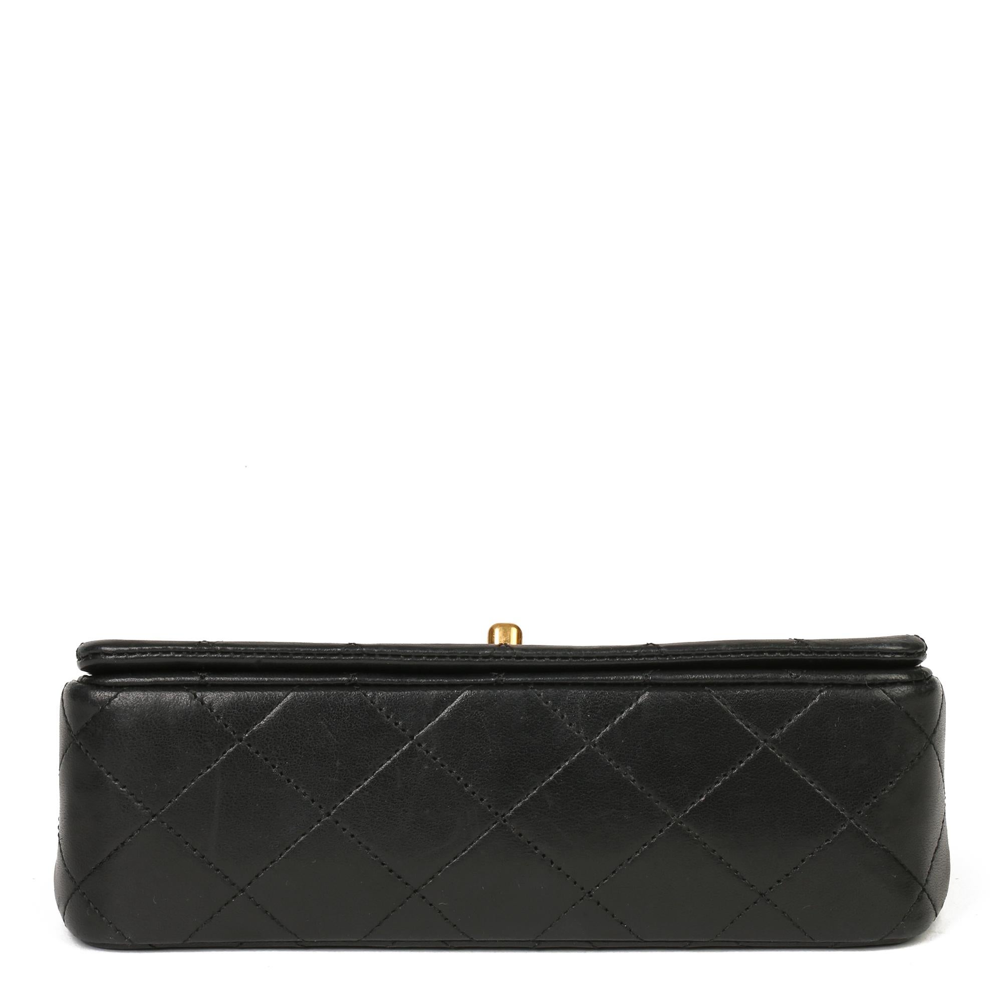 Chanel Black Quilted Lambskin Vintage Mini Full Flap Bag  1