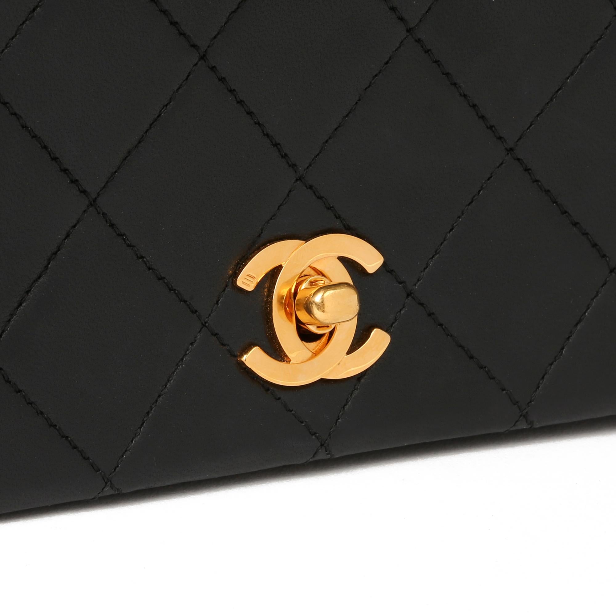 Chanel Black Quilted Lambskin Vintage Mini Full Flap Bag  2