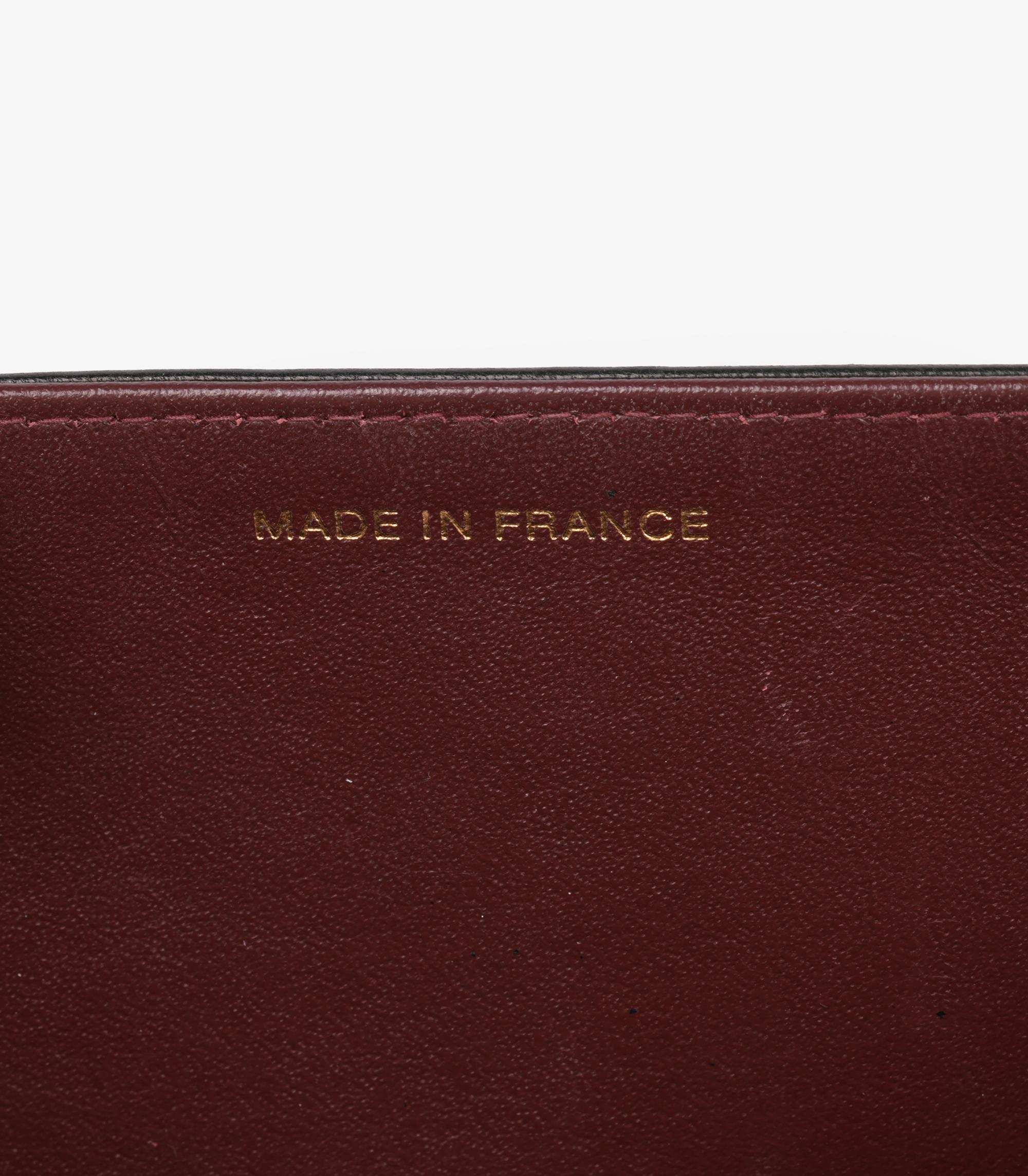 Chanel - Mini sac à rabat vintage en cuir d'agneau matelassé - noir en vente 3
