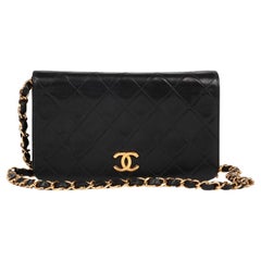 Chanel Black Quilted Lambskin Vintage Mini Full Flap Bag