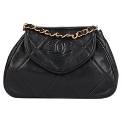 Chanel Black Quilted Lambskin Vintage Mini Timeless Pochette