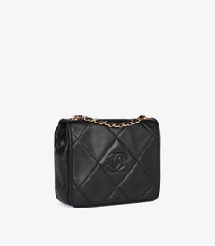 Chanel Black Quilted Lambskin Vintage Mini Timeless Single Flap Bag