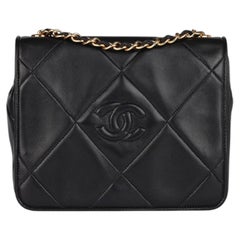 Chanel Black Quilted Lambskin Vintage Mini Timeless Single Flap Bag