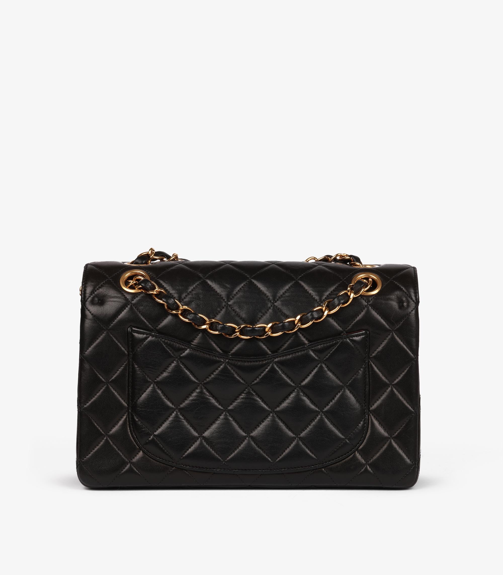 Women's or Men's Chanel Black Quilted Lambskin Vintage Paris-Limited Small Classic Double FlapBag For Sale