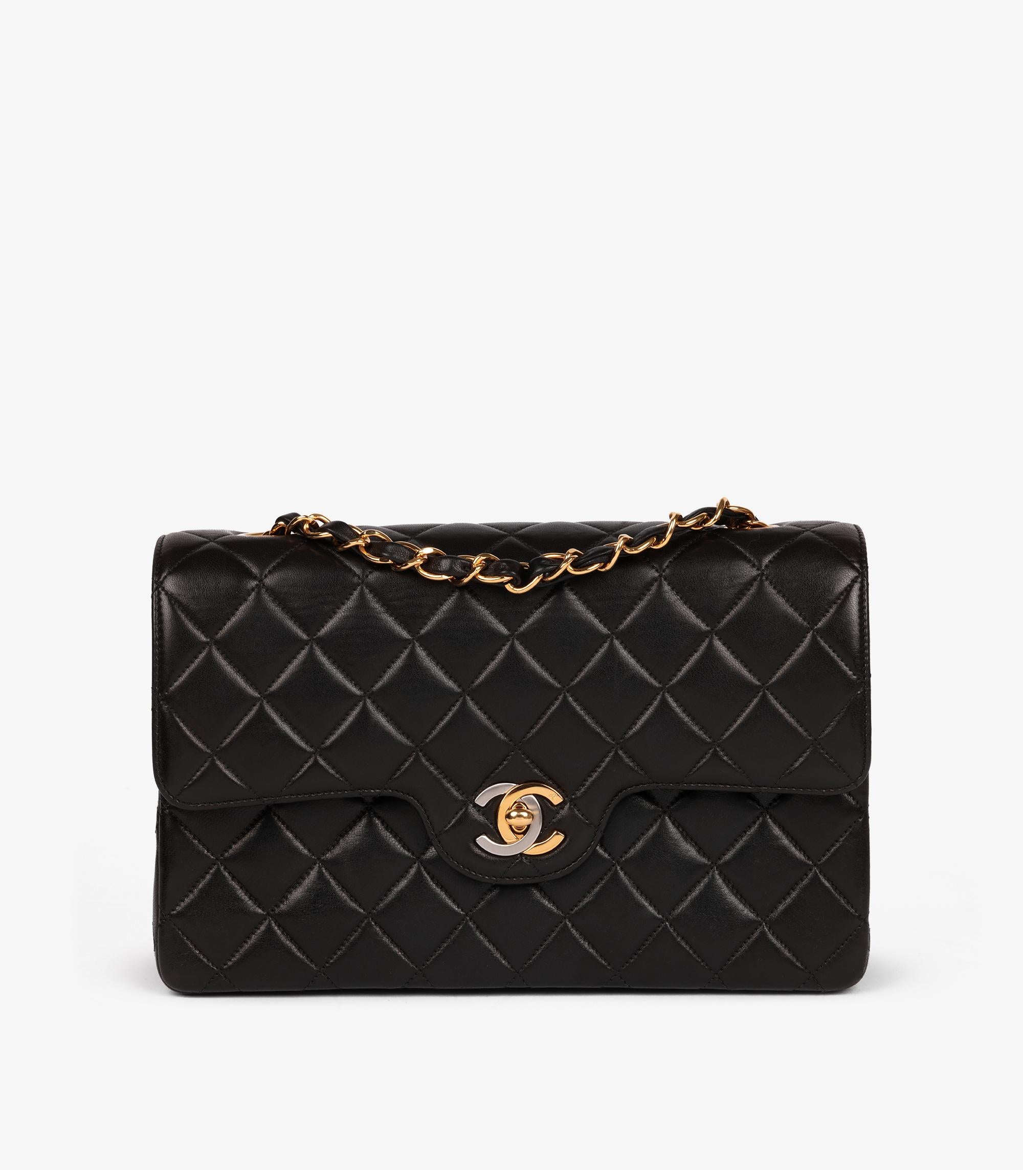 Chanel Black Quilted Lambskin Vintage Paris-Limited Small Classic Double FlapBag For Sale