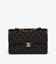 Chanel Negro Piel de cordero acolchada Vintage París-Limitado Pequeño Bolso Clásico Doble Solapa