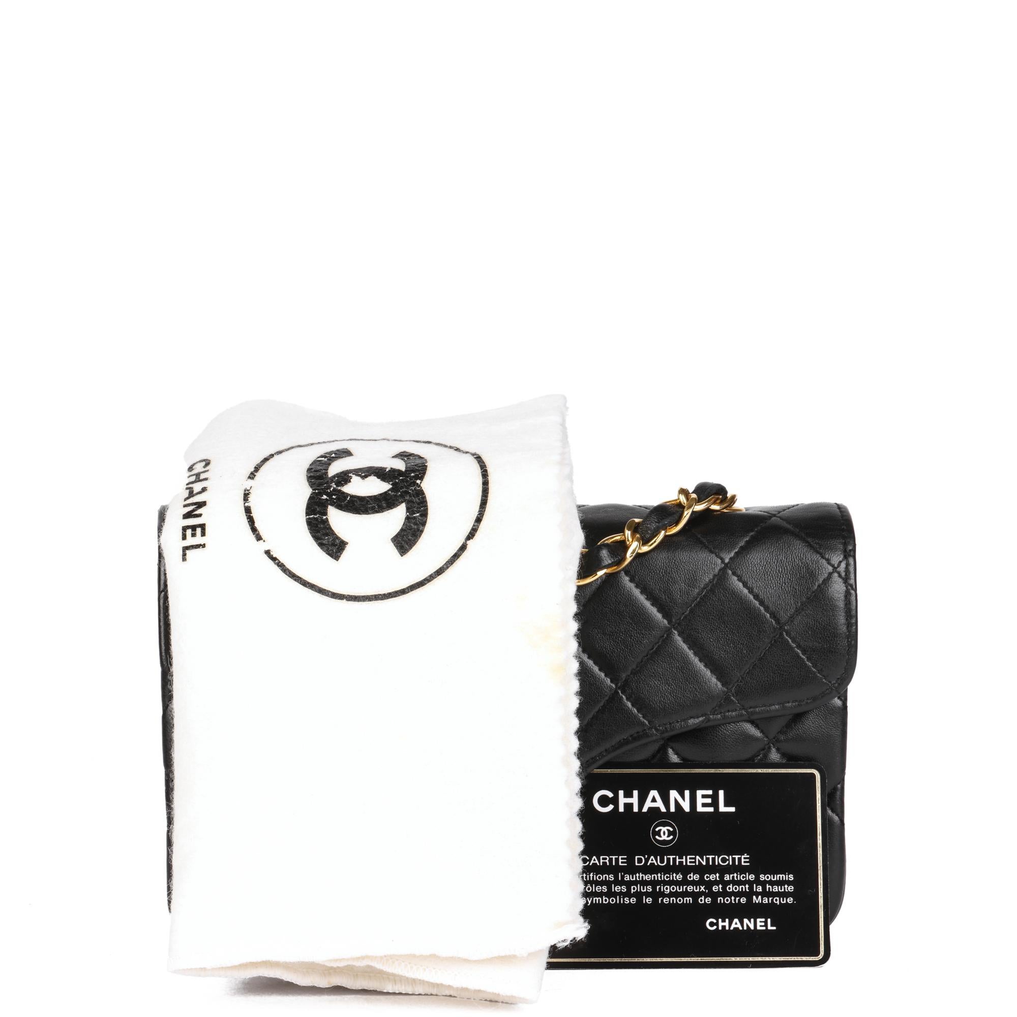 CHANEL Black Quilted Lambskin Vintage Rectangular Mini Flap Bag 8