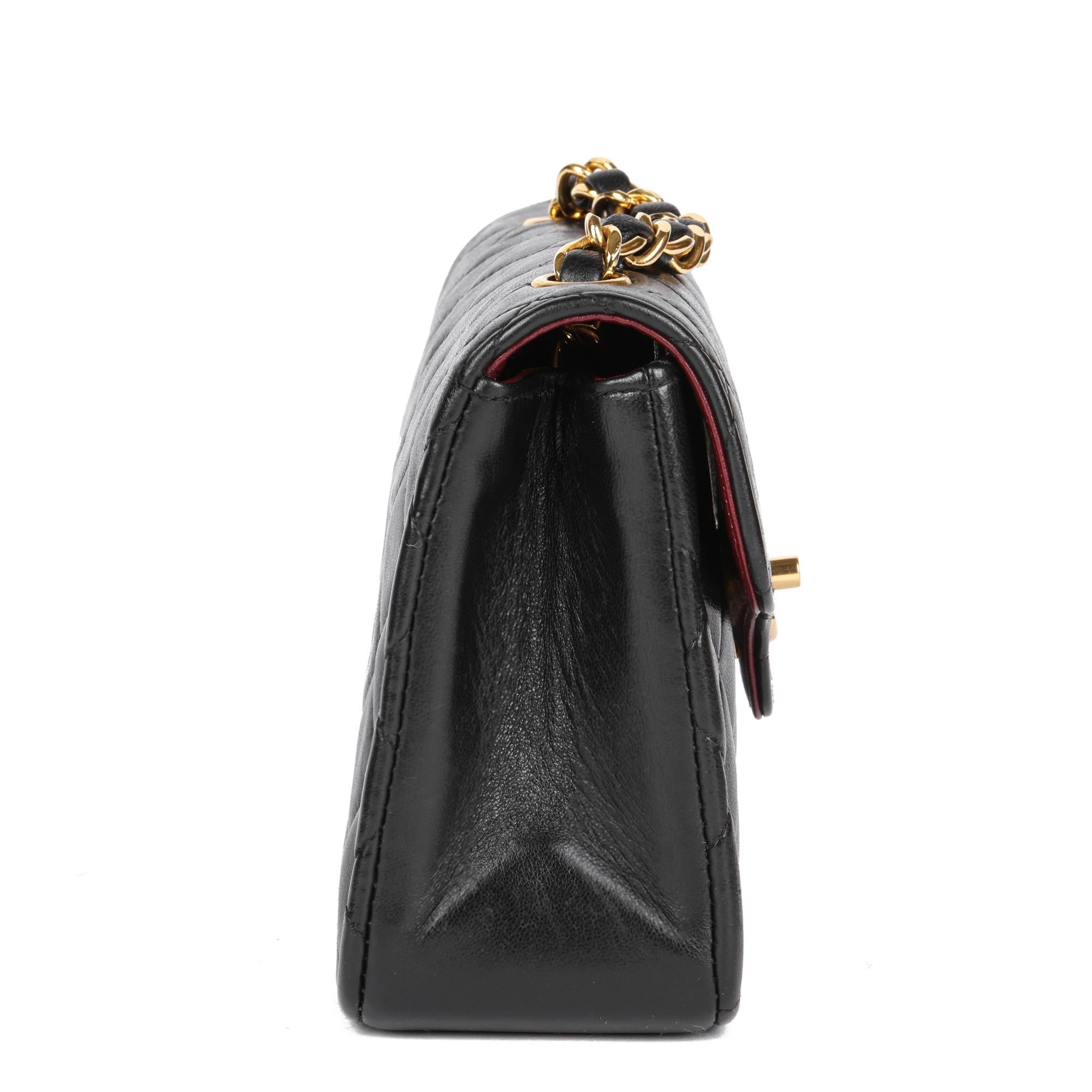 CHANEL Black Quilted Lambskin Vintage Rectangular Mini Flap Bag In Excellent Condition In Bishop's Stortford, Hertfordshire