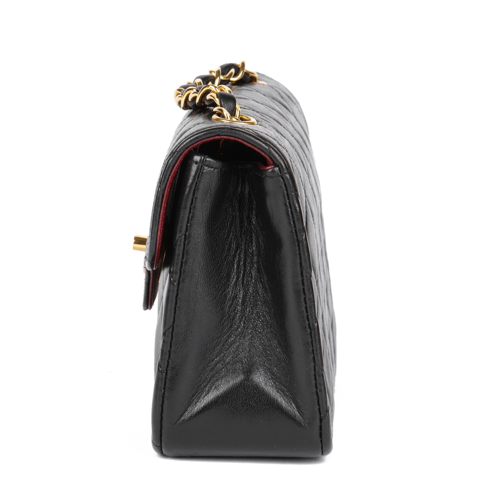 Women's CHANEL Black Quilted Lambskin Vintage Rectangular Mini Flap Bag