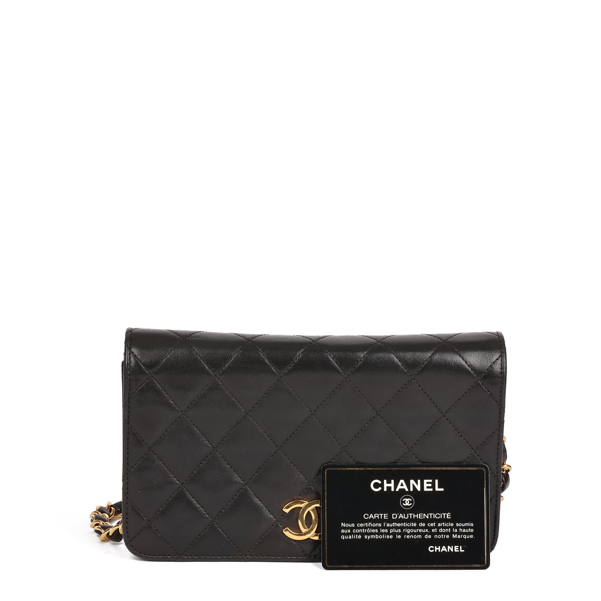 CHANEL Black Quilted Lambskin Vintage Rectangular Mini Full Flap Bag  7