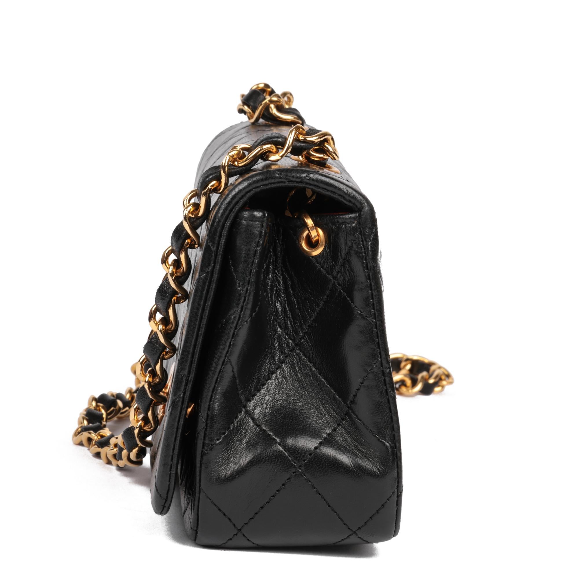 Women's CHANEL Black Quilted Lambskin Vintage Rectangular Mini Full Flap Bag
