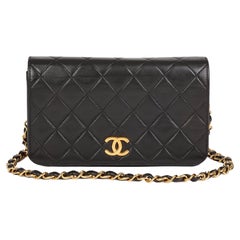 CHANEL Black Quilted Lambskin Vintage Rectangular Mini Full Flap Bag 