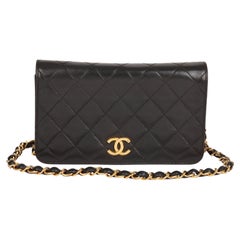 CHANEL Black Quilted Lambskin Vintage Rectangular Mini Full Flap Bag