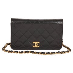 CHANEL Black Quilted Lambskin Vintage Rectangular Mini Full Flap Bag 