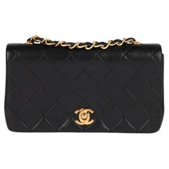 Chanel Black Quilted Lambskin Vintage Rectangular Mini Full Flap Bag
