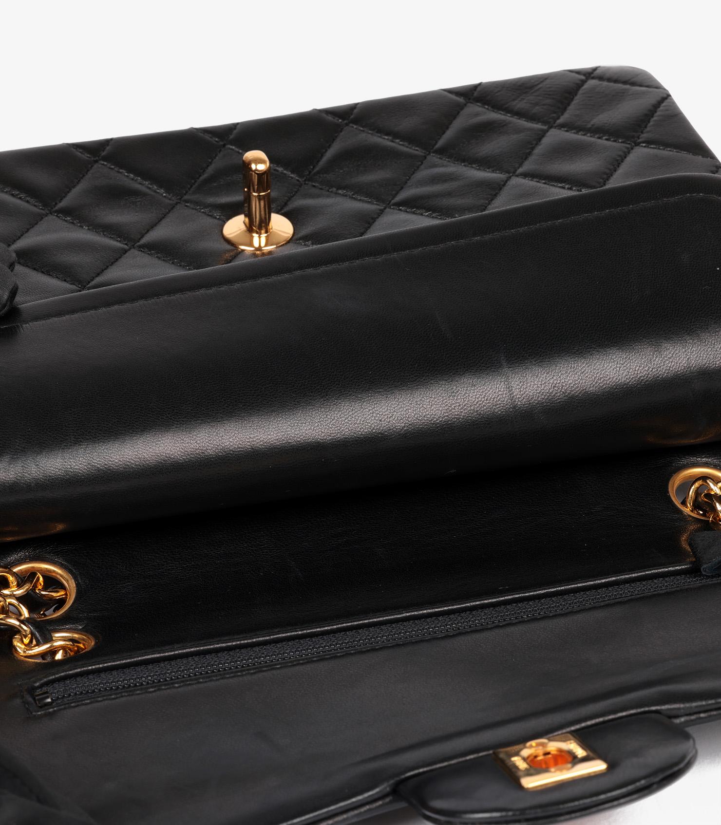 Chanel Negro Piel de Cordero Acolchada Vintage Pequeño Bolso Clásico Doble Solapa 6