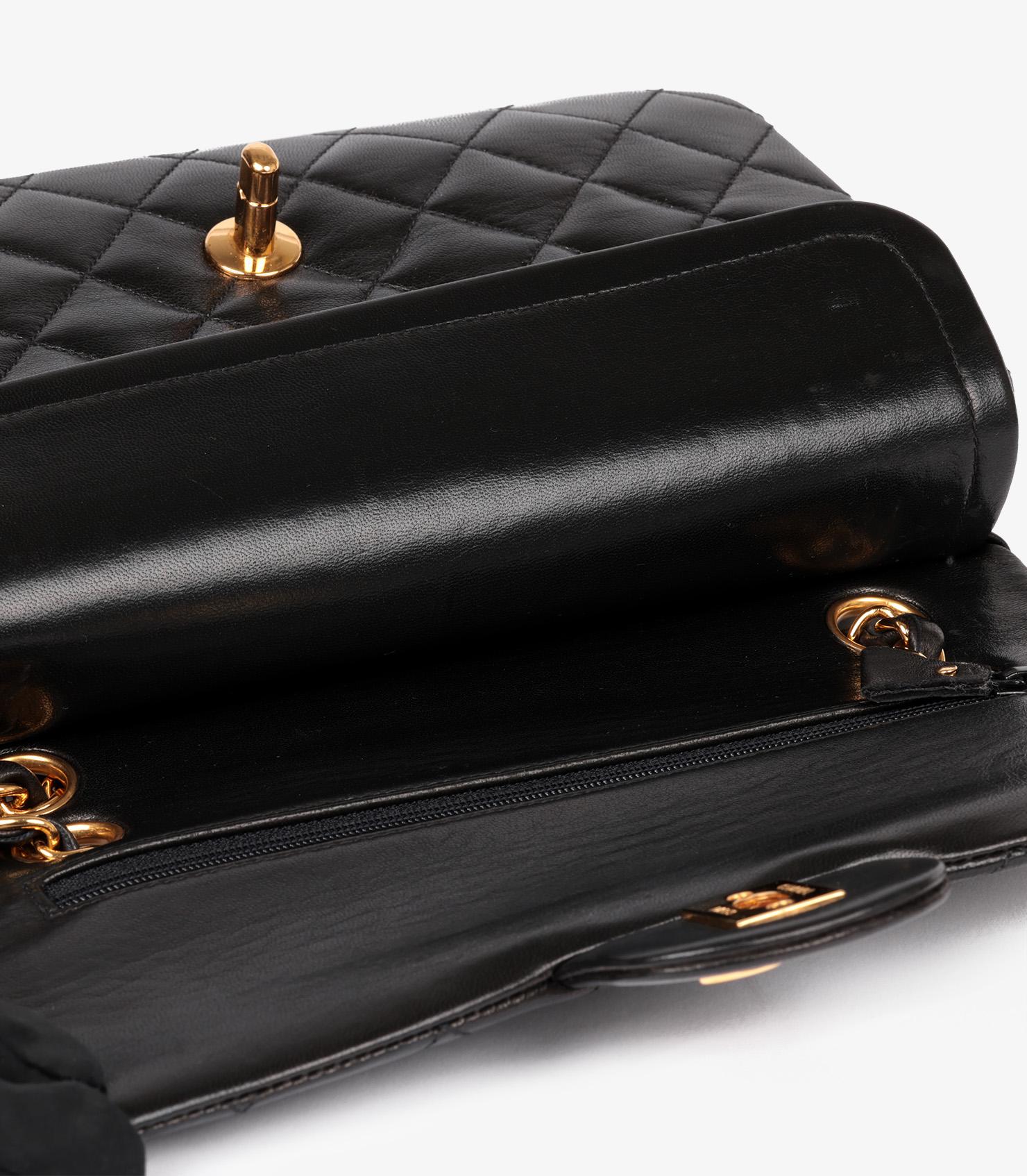Chanel Negro Piel de Cordero Acolchada Vintage Pequeño Bolso Clásico Doble Solapa 6