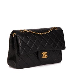 CHANEL Black Quilted Lambskin Vintage Small Classic Double Flap Bag