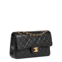 CHANEL Black Quilted Lambskin Vintage Small Classic Double Flap Bag