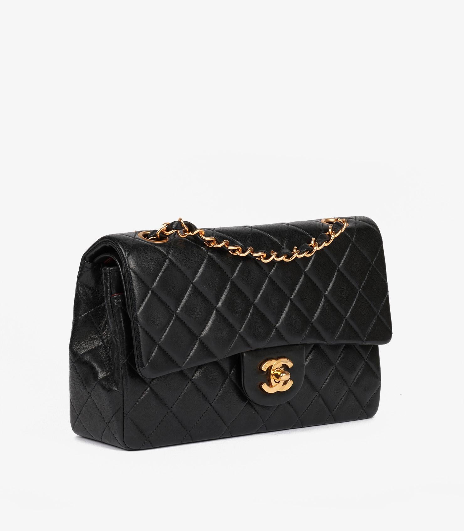 Chanel Black Quilted Lambskin Vintage Small Classic Double Flap Bag

Brand- Chanel
Model- Small Classic Double Flap Bag
Product Type- Shoulder
Serial Number- 45*****
Age- Circa 1996
Accompanied By- Chanel Dust Bag, Authenticity Card
Colour-