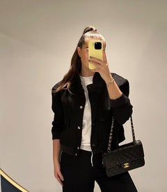 Chanel Black Quilted Lambskin Vintage Small Classic Double Flap Bag