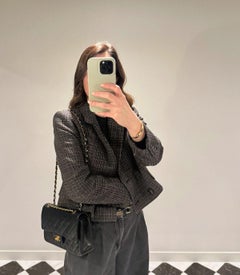 Chanel Black Quilted Lambskin Vintage Small Classic Double Flap Bag