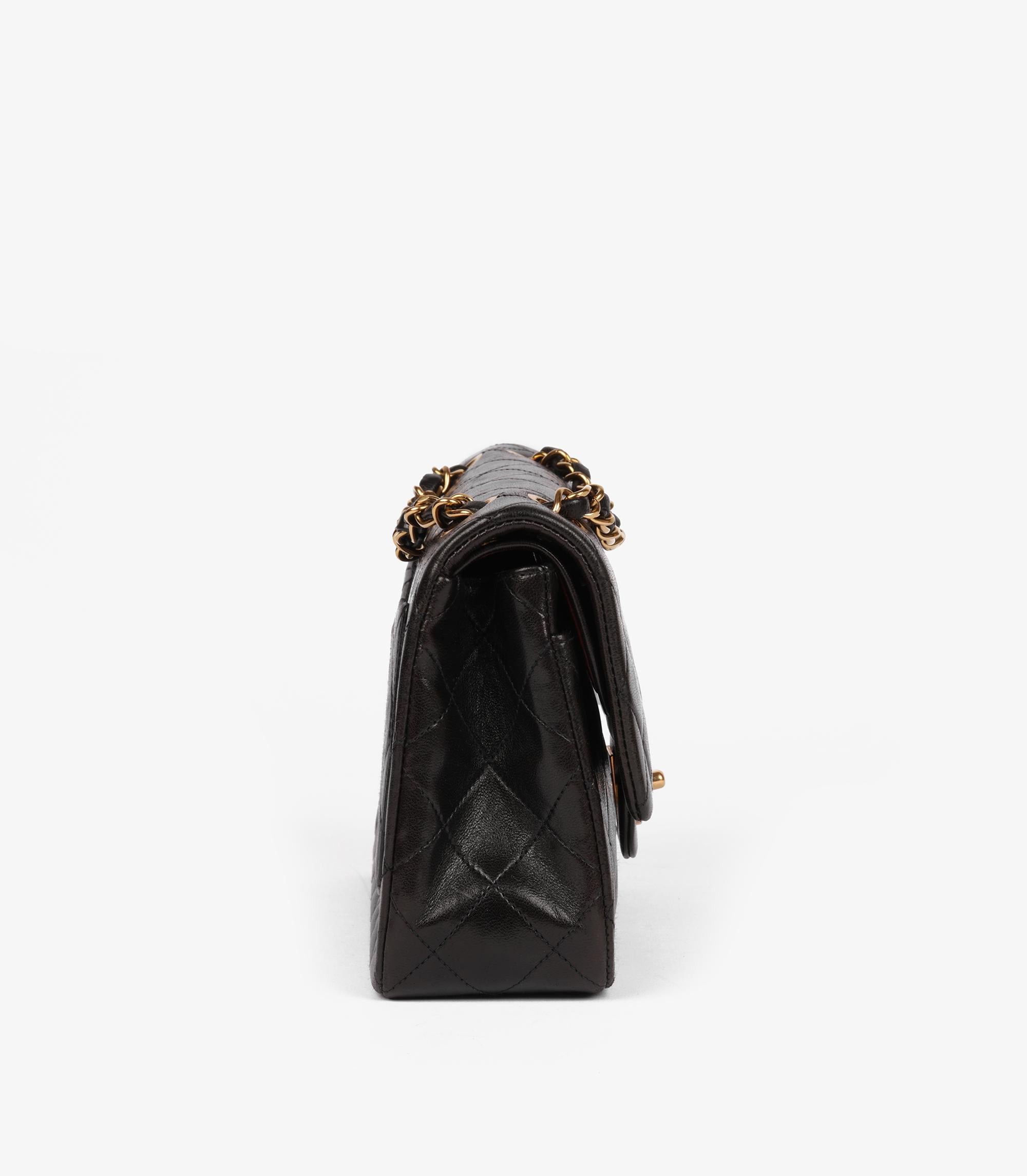 Chanel Black Quilted Lambskin Vintage Small Classic Double Flap Bag In Excellent Condition For Sale In Bishop's Stortford, Hertfordshire