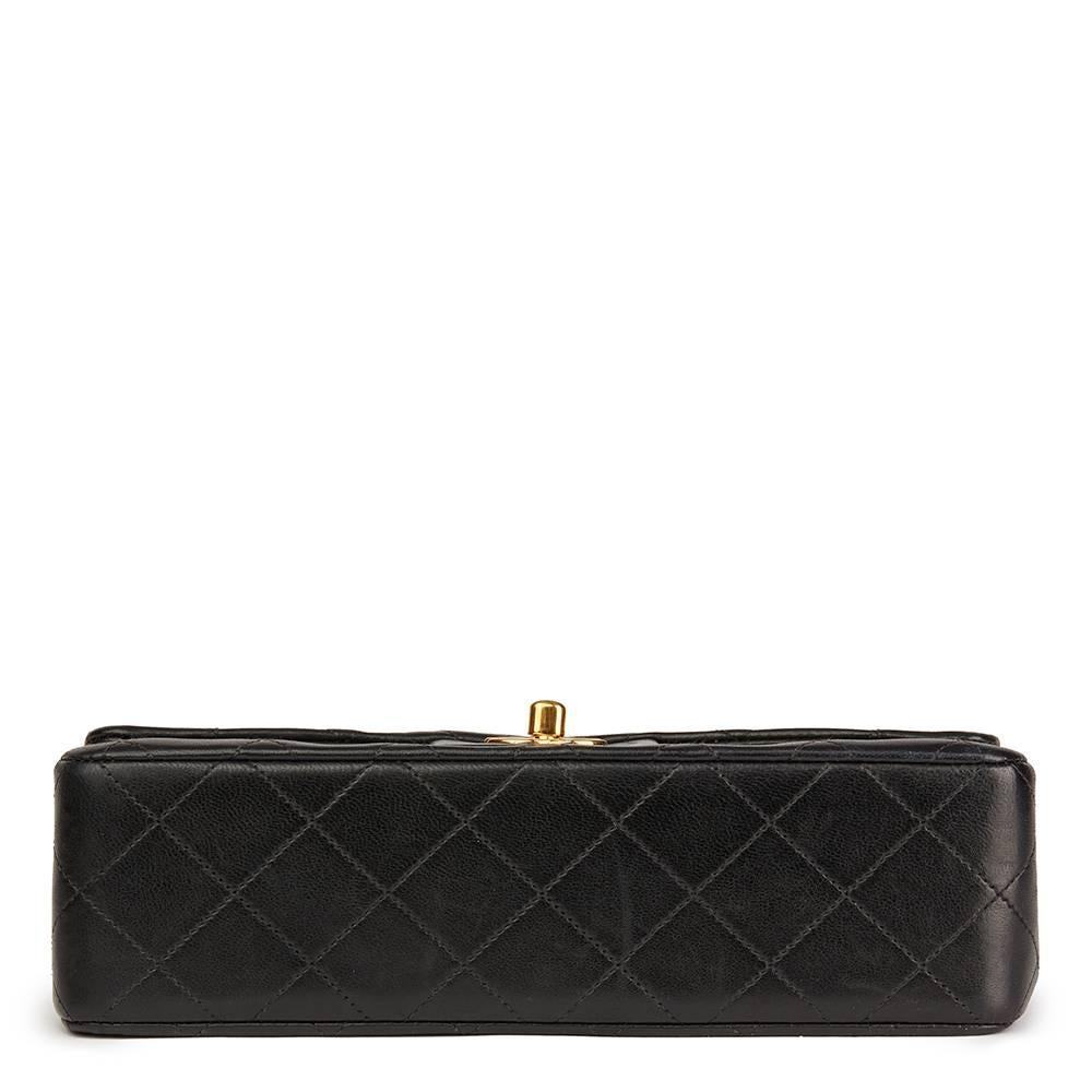 Women's Chanel Black Quilted Lambskin Vintage Small Classic Double Flap Bag